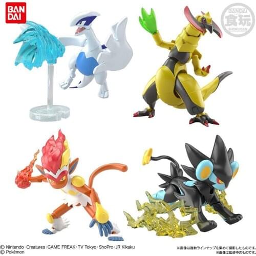 In Stock Bandai Pokemon Figures Shodo 6 Lugia Haxorus Infernape Luxray Anime Model Collection Action Figure Toys for Kids Gifts