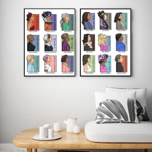 Great Mighty Women In History Wall Art Canvas Painting Nordic Posters and Prints Wall Pictures for Living Bedroom Decoration