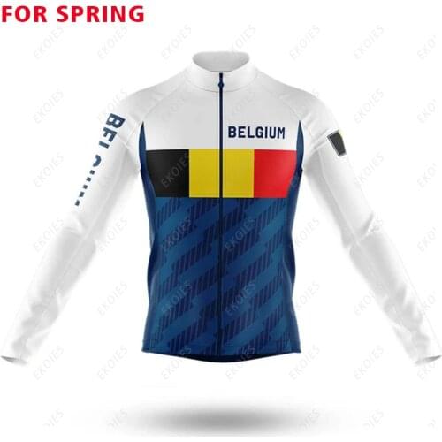 Belgium Cycling Jersey Team Long Sleeve Cycling Clothing 2021 Summer Bike Jersey Outdoor MTB Road Bike Riding Bicycle Shirt