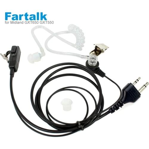 Air Sound Tube Earpiece Headset Mic for Midland Radio Alan GXT650 GXT550 G5 G7 G9 GXT1000 GXT1050 Maxon Earphone Walkie Talkie
