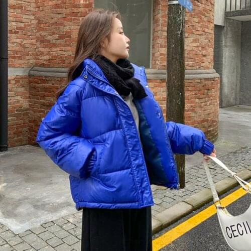 2021 Korean Autumn Winter Loose Coat Thick Warm Cotton Parkas Casual Winter Bomber Jacket Elegant Woman Short Coat Bread Clothes