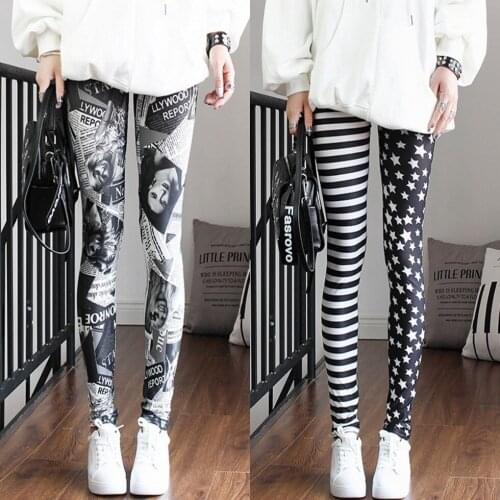 2021 spring and summer milk silk Leggings womens Sports Fitness Yoga Pants Black and white fashion printing stretch slim pants