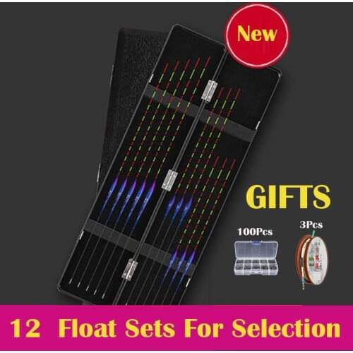 12pcs Fishing Floats Set Composite Nano Plastic Flotador Bobbers Rolling Ball Great Visible Fishing-Accessories Tackles