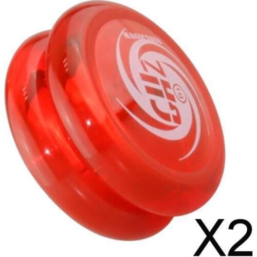 2x D1 Spin Ball Professional YoYo Size E Bearing with String Red
