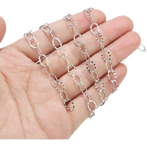 6*8mm stainless steel oval Chain Curb Chain Bulk for Jewelry Making (steel color)