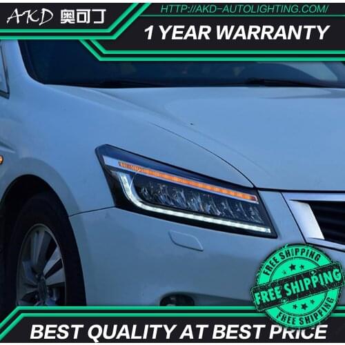 AKD tuning cars Headlight For Honda Accord G8 2008-2013 Headlights Full LED DRL Running lights Bi-Xenon beam dynamic signal
