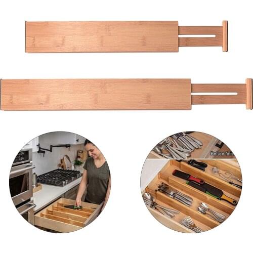 Bamboo Drawer Dividers Wooden Organizing for Dresser Bedroom Drawer Office