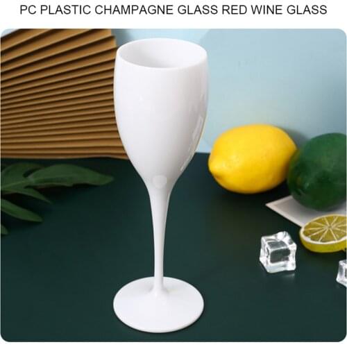2/1 CUP Champagne Flutes Glasses Plastic Wine Glasses Safe White Acrylic Champagne Glass Transparent Wine Glass