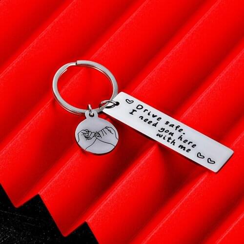 Stainless Steel Keyrings Gift Drive Safe I Need You Here With Me Keychains Couples Boyfriend Bag Key Chains
