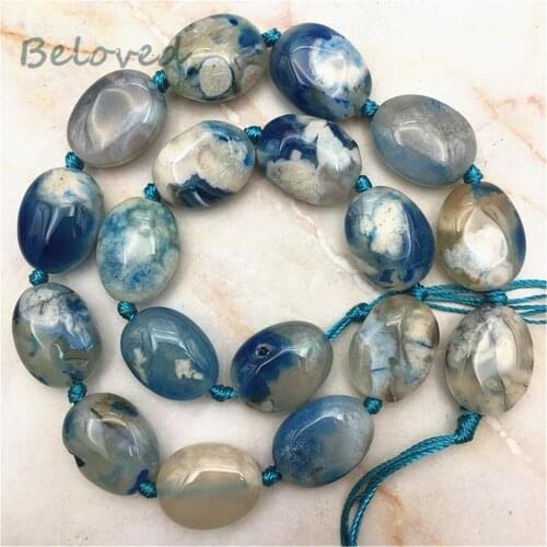 Natural Blue Cherry Agates Nugget Beads,Polished Quartz Gems Stone Beads For Jewelry Making, BG18253