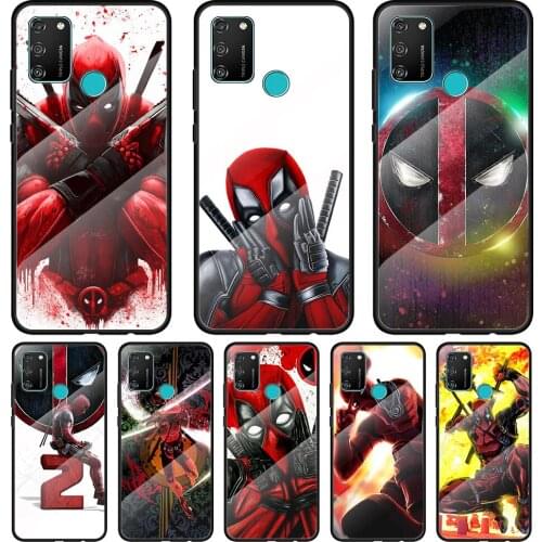 Marvel Hero Deadpool Tempered Glass Cover For Honor 30 20 10 9X 8X Pro Plus Lite Silicone Phone Case Coque