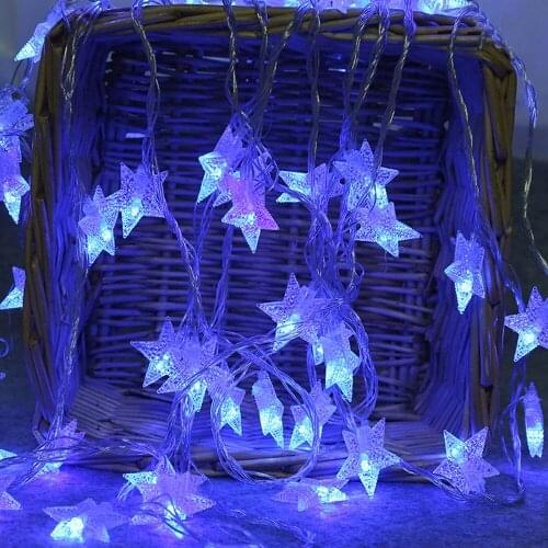2M 10LED String Lights Battery Fairy Stars Christmas Light Chain Wedding Birthday Party Lamp Garland Curtain Album Decor Light50