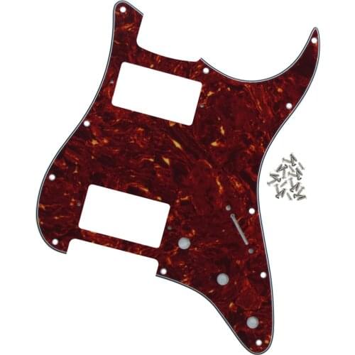 Humbucker Humbucker Guitar Pickguard Scratch Plate HH Red Tortoise 4Ply for American Big Apple/Standard FD Strat Style Guitar
