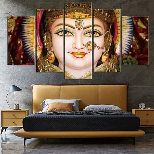 Canvas Modern Wall Art Pictures Frame Home Decorative For Living Room 5 Pieces India Deities Ganesha Painting HD Print Poster