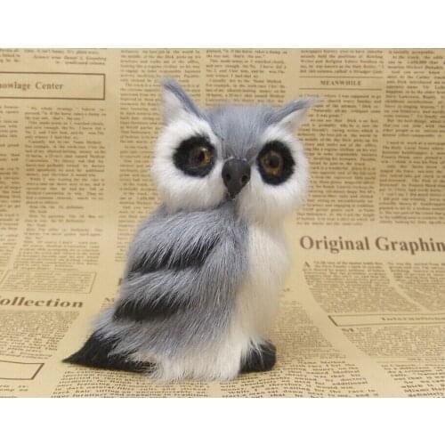 Cute small simulation gray owl toy polyethylene&fur owl doll gift about 8x6x10cm 2131