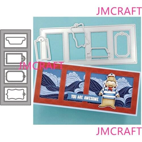 JMCRAFT New Rectangle Border Background #5 Metal Cutting Die For Scrapbooking Practice Hands-on DIY Album Card Handmade Tool