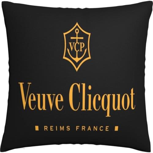 Veuve Clicquot Champagne Design Throw Pillow Cover Square Cushion Case for Car Sofa Bed Home (Without inner cushion)_g01