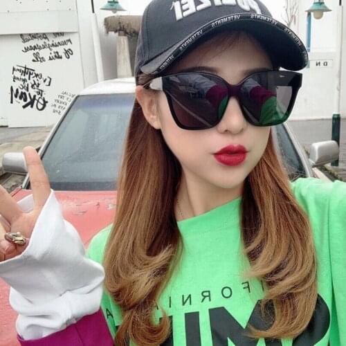 Square acetate big frame sunglasses women fashion style grey lens