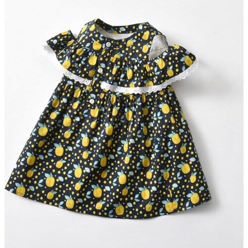 Summer Baby Girls Korean Style Cute Yellow Peach Princess Dress
