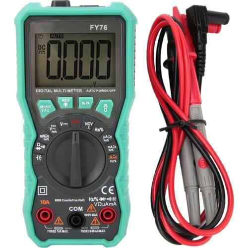 FY76 Multimeter Automatic Range Digital Multimeter 0~600V AC DC True RMS Tester with LCD Display