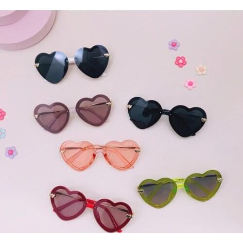 New Rimless Kids Sunglasses 2020 Fashion Lovely Heart Shape Children Sun Glasses Boys Girls Outdoors Travel Protection Eyewear