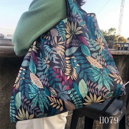 Newly Foldable Recycle Shopping BagEco Friendly Ladies Reusable Shopping Tote Bag Floral Fruit Vegetable Grocery Pocket