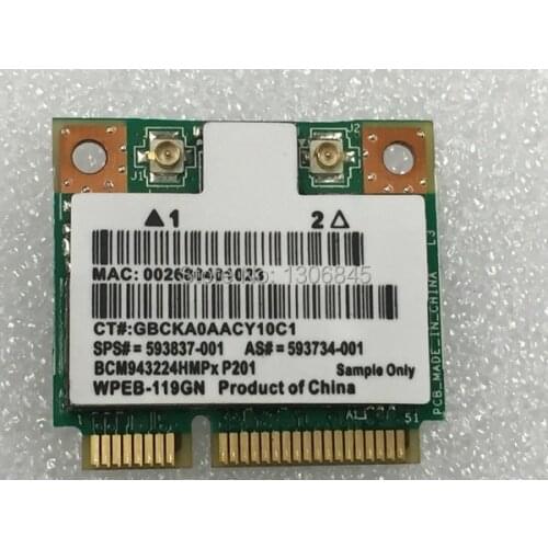 SSEA Wholesale New for Broadcom BCM43224 Half Mini PCI-E 2.4G/5G Wireless Card WIN8 / WIN8.1 free drive