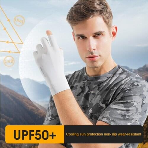 Summer sunscreen gloves mens outdoor sports Ice Fishing Gloves exposed finger riding silicone anti-skid driving gloves women