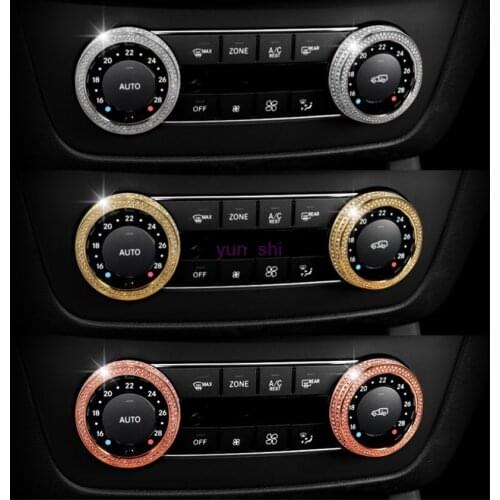 2 pcs Car Air Conditioning Rotary Knob Decoration Covers For Mercedes Benz GLE M GLK SL GLS SLK G GL CLS class GLE260 GLK300 etc