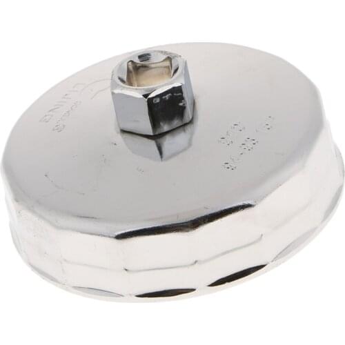 Sliver Auto Car Oil Filter Cup Housing Tool Remover Cap Wrench 14 Flutes Fits RAV4 Camry Corolla 100x46mm