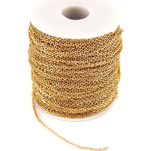 Sell 5meters 50m Stainless Steel o Link Chain Necklace Bulk Cable 1.5/2/2.5mm Width for Jewelry Making Findings DIY Supplies