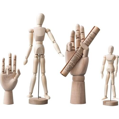 Modern Nordic Figurines Miniatures Creative Desk Action Figure Wood Figurines Miniatures Funny Decoracion Room Decoration DG50FM