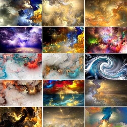 Modern Abstract Landscape Canvas Colorful Cloud Print Poster Oil Painting Nordic Art Picture for Living Room Wall Decor No Frame