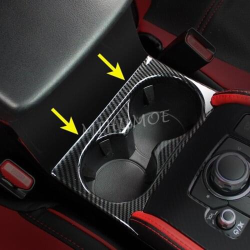 Carbon Fiber Cup Holder Surrounds Cover For Mazda CX-5 KF 2017 2018 2019 2020 2021 Accessories