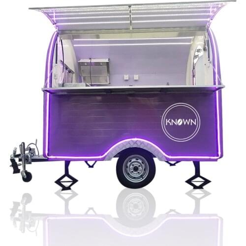 2.2M Length Street Mobile Ice Cream Vending Car Fast Food Cart Hot Dog Trailer Van for Sale