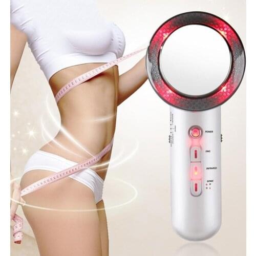 Ultrasonic 3 In 1 Massage Galvanic Ultrasound EMS Body Slimming Massager Fat Burner Infrared Ultrasonic Weight Loss Facial Lift