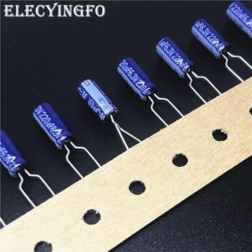 100pcs 220uF 6.3V220uf M Series 5x11mm High Quality 6.3V220uF Audio grade Aluminum Electrolytic capacitor