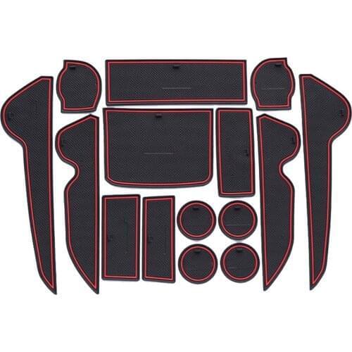 15PCS Rubber Non-Slip Door Mat Gate Slot Cushion For Toyota Land Cruiser 200 FJ200 LC200 2008-2014 2015 2016 2017 2018 2019