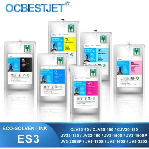 2Liter ES3 Eco-Solvent Ink Bag With Chips For Mimaki CJV30-60 CJV30-100 CJV30-130 JV3-130S JV3-160S JV5-130S JV5-160S JV33-130