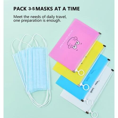 2pc Fashion Mask Cover Bag Portable Facemask Holder Face Mask Storage Box Case Save Mask Boxes caja para guardar mascarillas L*5