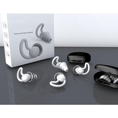 Anti snoring1 Pair Earplugs Protective Ear Plugs Soft Silicone Waterproof Anti-noise Earphones Protector for Travel Sleep Apnea