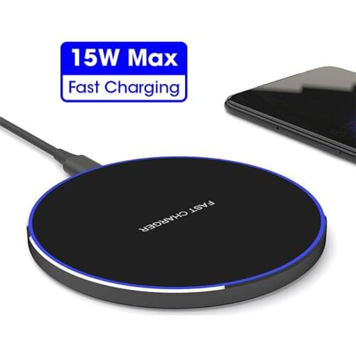 15W Wireless Charger for iPhone 12 Pro Max 11 XR 8 Plus Pad Dock Fast Charging for Samsung Xiaomi 11 Huawei Quick Phone Charger