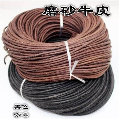1.5/2/3/4/5/6/8mm Genuine Cow Leather Cord Bracelet Necklace Findings Leather Rope String DIY Jewelry Accessories