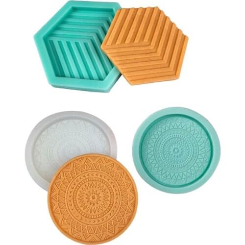 DIY Round Coaster Silicone Molds Tea Mat Coaster Molds for Resin Casting Mold N58F