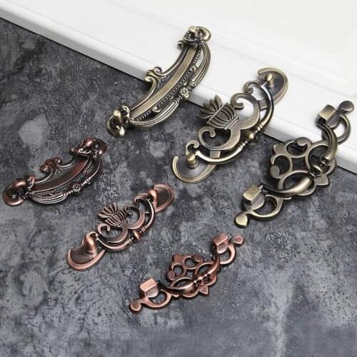 European Style Antique Wardrobe Drawer Knob Pastoral Kitchen Cabinet Door Furniture Handle Zinc Alloy Decoration