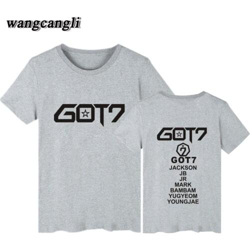 2020 Summer Kpop GOT7 Short Sleeve Tshirt Men Cotton Black White T-shirt Women Short Funny T shirts Women Men Plus Size T shirt