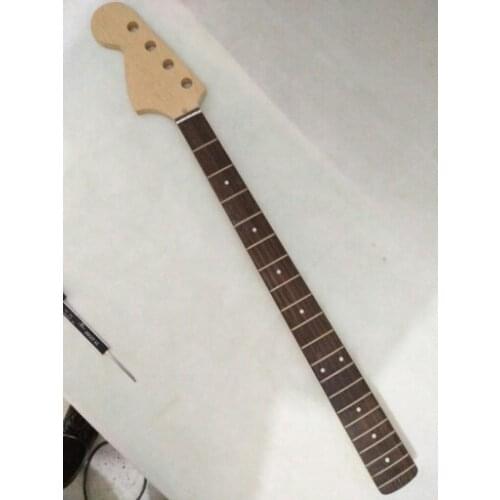One LEFT unfinished electric bass guitar neck Solid wood 22 fret New ROSEWOOD FINGERBOARD maple made