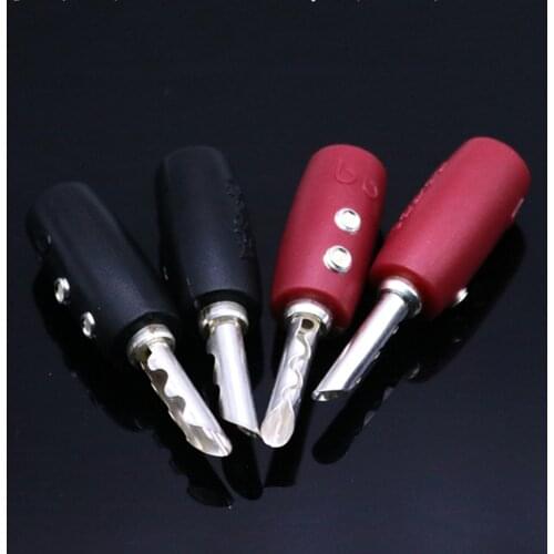 Hifi 4ps AQ silver plated BFA Banana Connectors plugs 5mm for Hifi audio AMP CD player Speaker cable