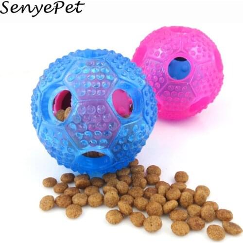 Interactive Dog Cat Food Treat Ball Pet Shaking Leakage Food Container Durable Resistant Non Toxic Rubber Elasticity Ball
