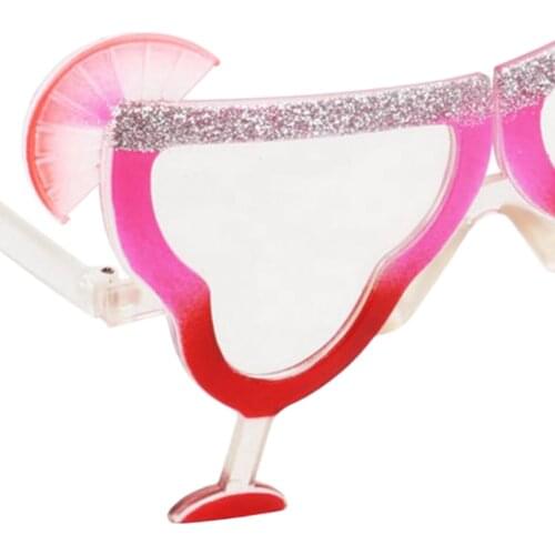 Margarita Goblet Drink Glasses Beach Cocktail Party Sunglasses Tropical Prop